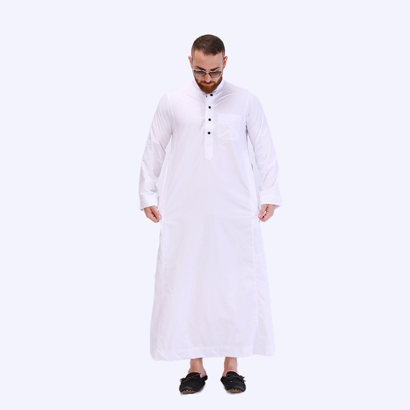 Muslimske menns nye hvite muslimske kapper Mote muslimske klær Disdash Engros_voghion.com
