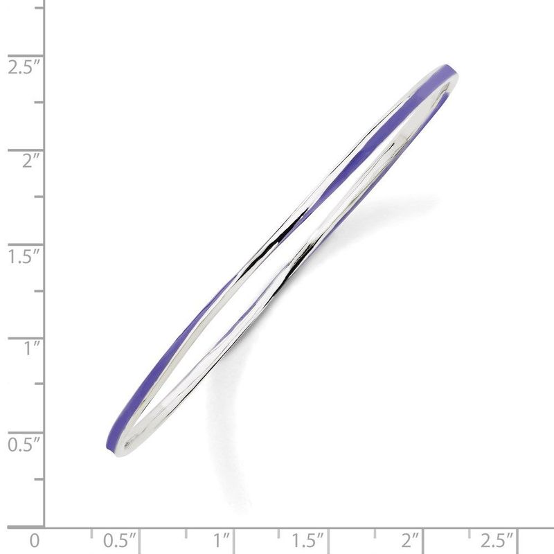 Sterling Silver Stackable Expressions Twisted Purple Enamel Bangle_voghion.com