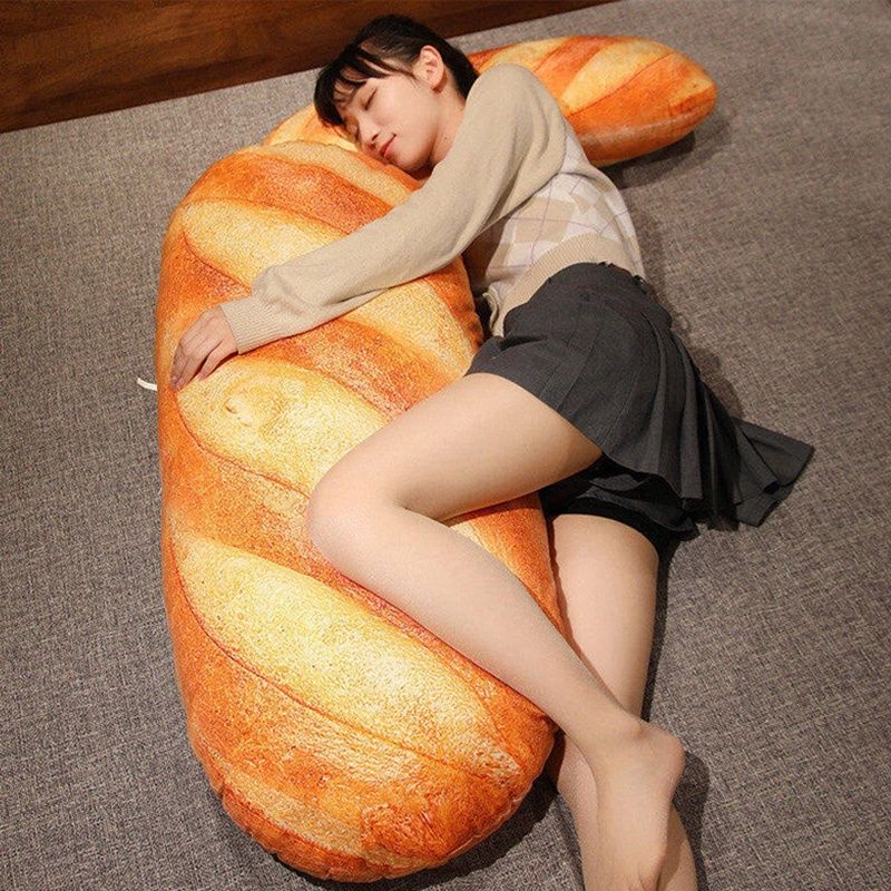 Coussin en forme de pain au beurre, simulation 3D, pour une collation, idéal pour la chambre ou le bureau._voghion.com