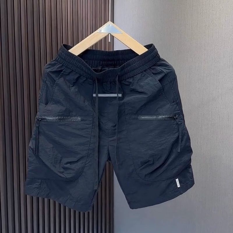 Premium Products Work Shorts Men's Summer Ice Silk Thin Sports And Leisure Straight Leg Mid Length Pants With Multiple Pockets Five Quarter Pants_voghion.com