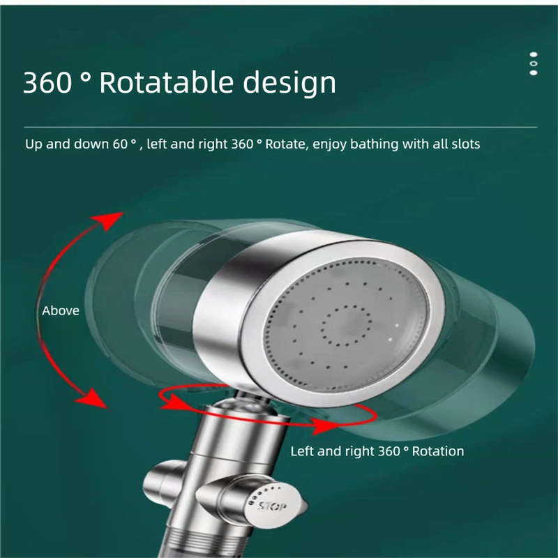 Rainbow LED Shower Head - Pressure Boost, 5 Filters, 40% Water Saving, CE Certified EU Model_voghion.com