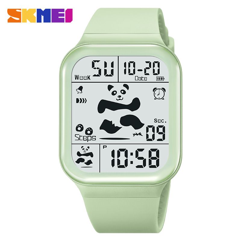 Shikemei Nieuwe Vierkante Multi-kleurige Panda Multifunctionele Sport Waterdichte Internet Celebrity Elektronische Horloge Voor Mannen En Vrouwen_voghion.com