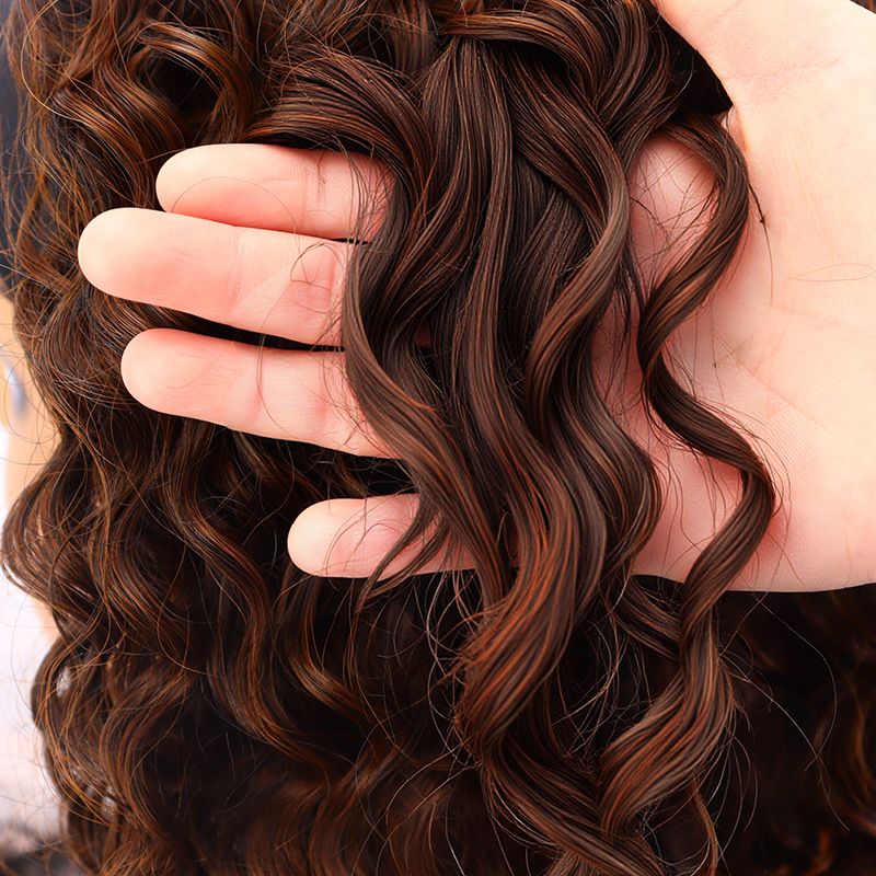 Parrucche sintetiche con clip, parrucche alla moda in seta ad alta temperatura, parrucche africane sfumate, set di capelli con nastro di ghiaccio, ricci piccoli e soffici, lunghi e medi da donna_voghion.com