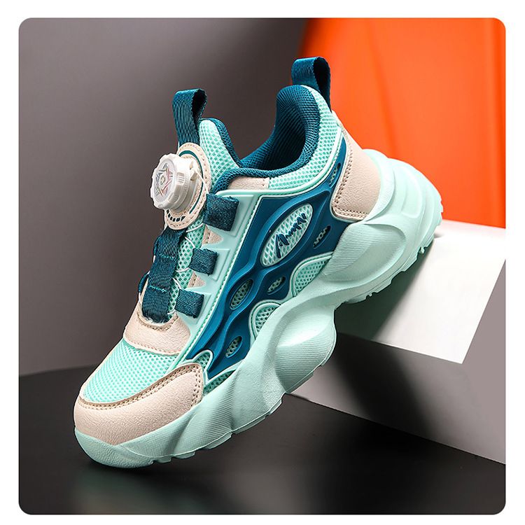 Boys' Sports Shoes Autumn 2024 New Children's Shoes Mesh Breathable Dad Shoes For Middle And Large Children Boys Rotating Buckle_voghion.com