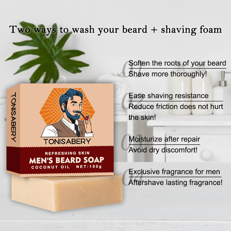 Savon pour les mains en mousse à raser pour hommes, 100g, pour soins de la barbe_voghion.com