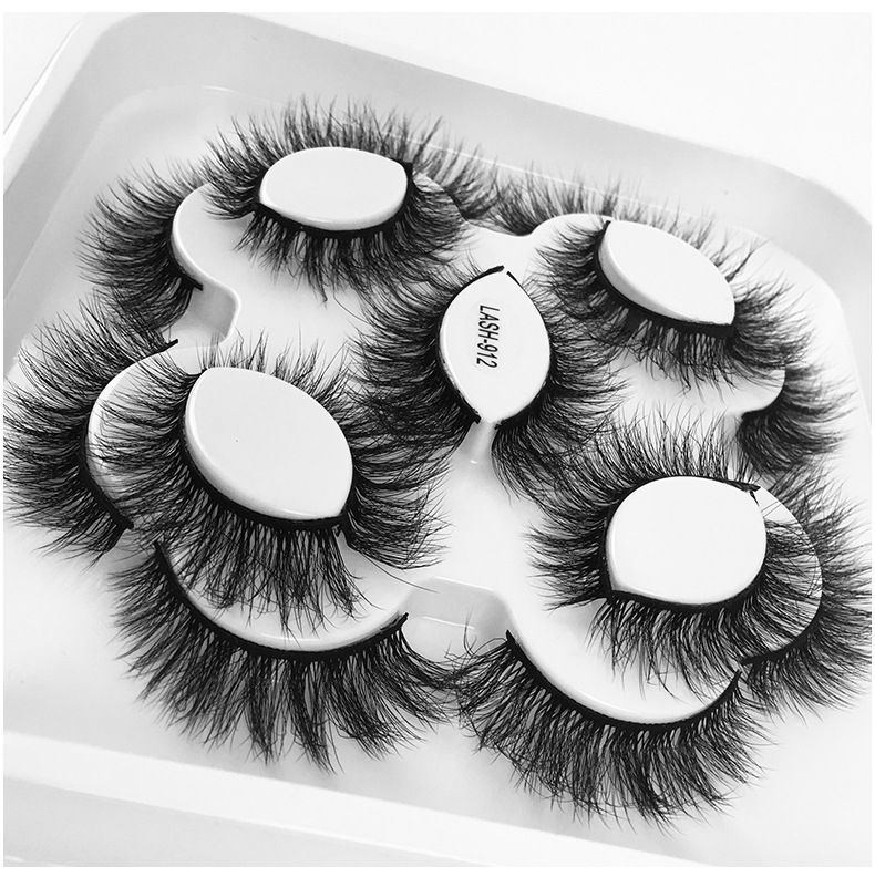 Juego de extensión de pestañas, 9 pares de pestañas postizas de fibra natural, pedestal de loto con pestañas cruzadas rizadas grandes y gruesas_voghion.com