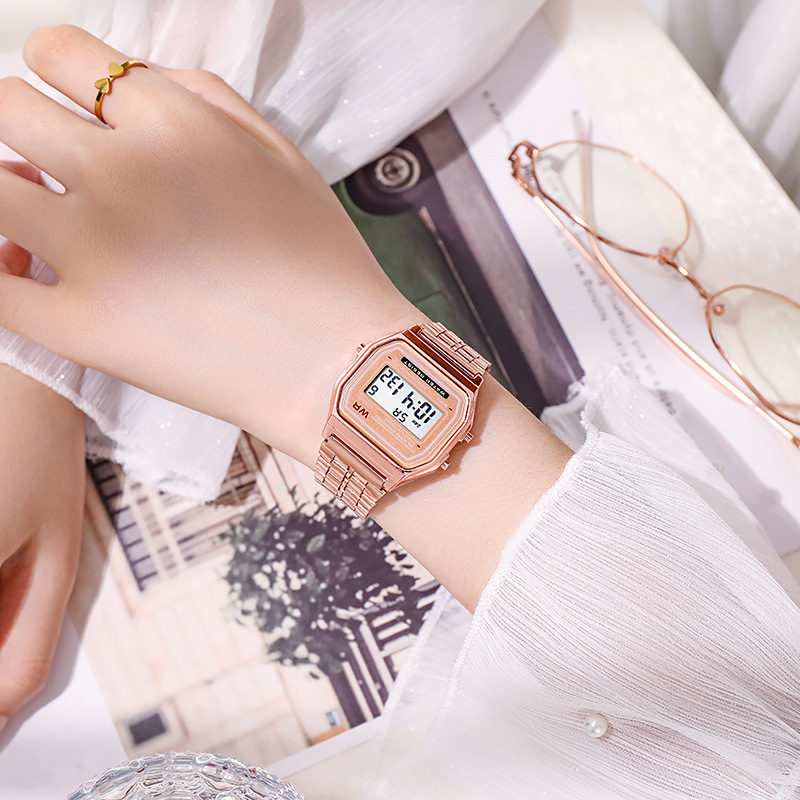 Damenuhren Led Elektronische Uhr Wr F91w Stahlgürtel Modeuhren Multifunktionale Studententabelle_voghion.com