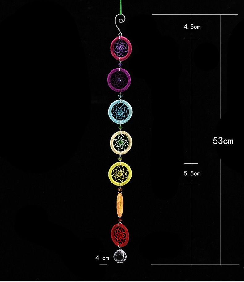 MS7019 Colorful Ring Interlocking Dream Catcher Decoration Pendant Small Gift Hanging Ornament_voghion.com
