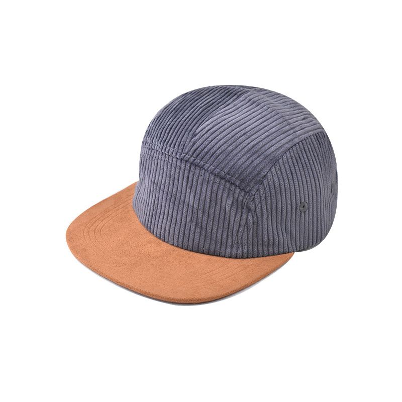 Cappello da baseball a tesa corta con lingua d'anatra, da uomo e da donna, con bordo piatto in velluto a coste e blocchi di colore, morbido e casual, per esterni_voghion.com