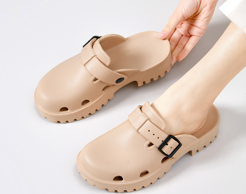 Cross border same style Baotou thick soled half slippers 2024 summer new fashion casual home outdoor versatile beach slippers_voghion.com