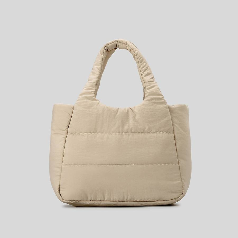 Women's Bags New Nylon Quilted Cotton Tote Bag Women's Striped Lightweight Down Cotton Shoulder Messenger Bag Handbag_voghion.com