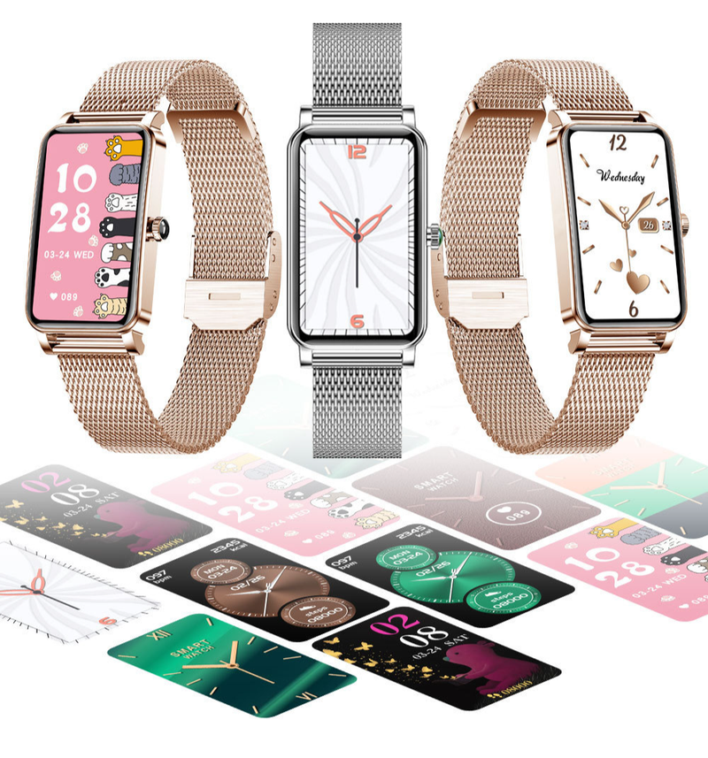 Smartwatch voor dames Hartslag Bloeddruk Fysiologische menstruatieherinnering Multi-modus wijzerplaat Kan worden vervangen Smartwatch_voghion.com