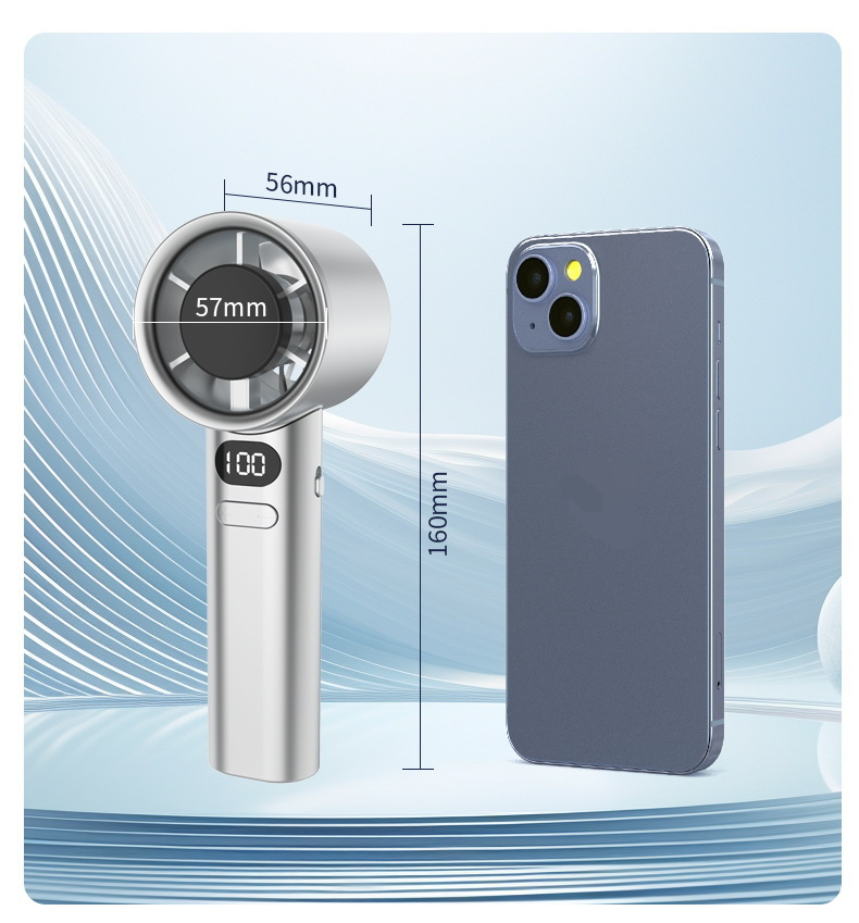 Mini Handheld Fan With USB Charging - 120-Speed Turbo Blower Ultra-Portable & Powerful Cooling For Office Travel & Home_voghion.com