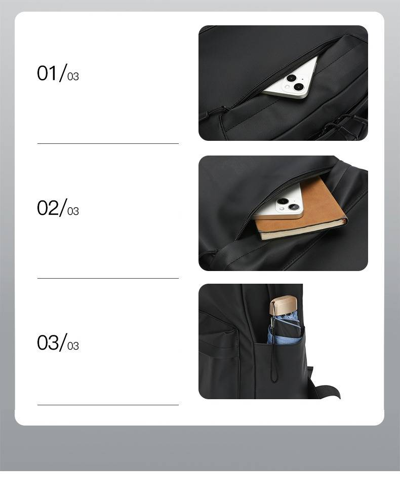 Men's Waterproof Travel Backpack - Lightweight Nylon Laptop Backpack With Breathable Shoulder Straps For Outdoor, Commuting & College_voghion.com