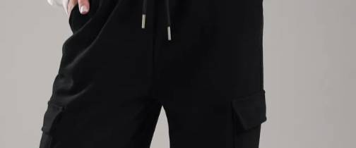 Pantaloni da jogging unisex con tasche multiple - Miscela di poliestere ed elastan, vestibilità ampia, eleganti e comodi per un abbigliamento casual (S-XXXL, nero/grigio scuro)_voghion.com