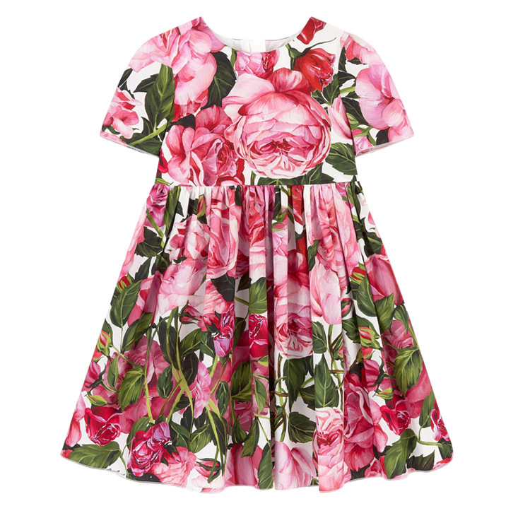Gonna per bambini, per mamma e bambini, primavera ed estate, con stampa completa, a maniche corte, per neonati, in cotone di bambù sottile_voghion.com