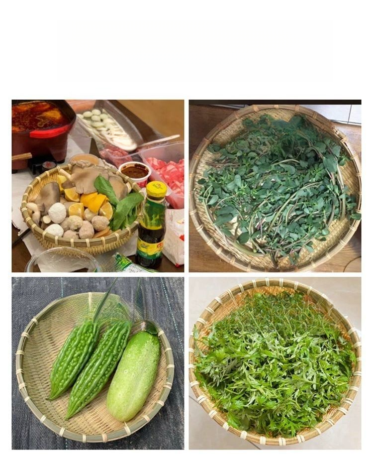 Rund gewebt für gedämpfte Brötchen, großes Sieb, Sieb, zum Waschen von Bambusprodukten, zum Abtropfen von Gemüse, zur Aufbewahrung in der Küche_voghion.com