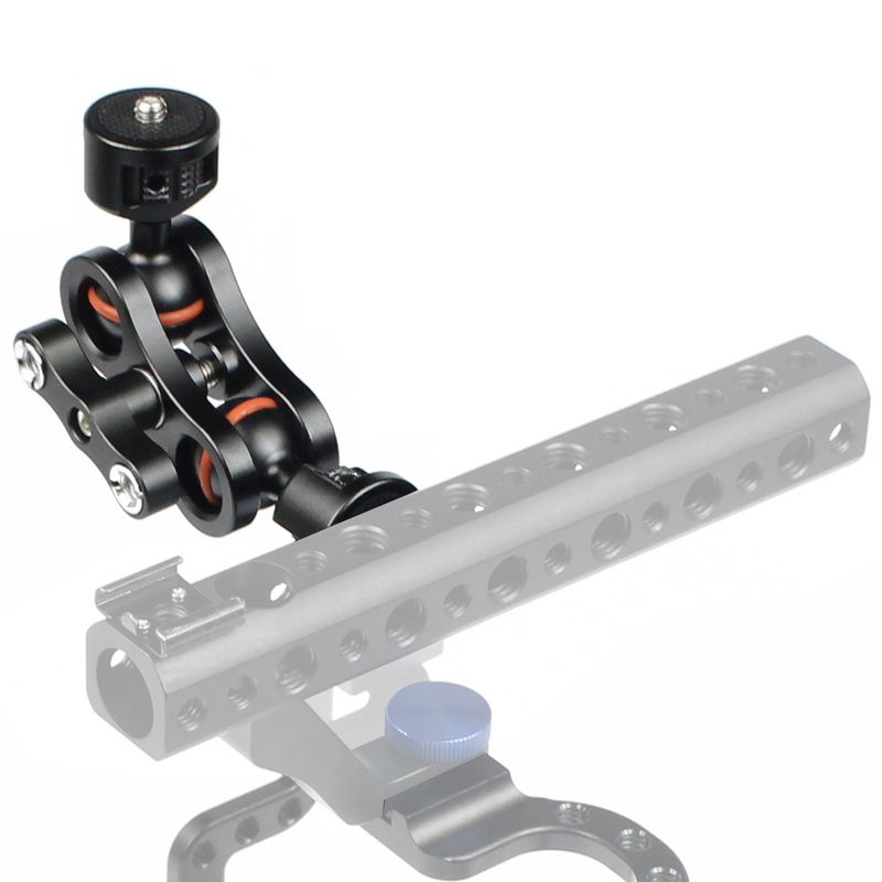Soporte universal con brazo mágico de doble cabezal, tornillo de 1/4, ajustable 360° para monitor, LED, micrófono, flash, cámara DSLR._voghion.com