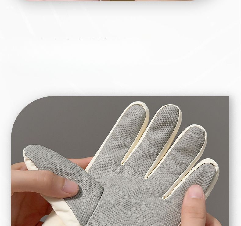 Gants de ski d'hiver pour femmes, doublés en polaire, en coton épais, résistants au froid, chauds, pour cyclisme, vélo électrique, résistants à l'eau, paume complète_voghion.com