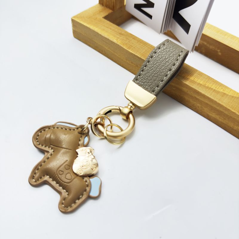 Portachiavi carino "Get Rich" per uomini e donne, catena di cartoni animati, squisito zaino con ciondolo a forma di pony, portachiavi per auto._voghion.com