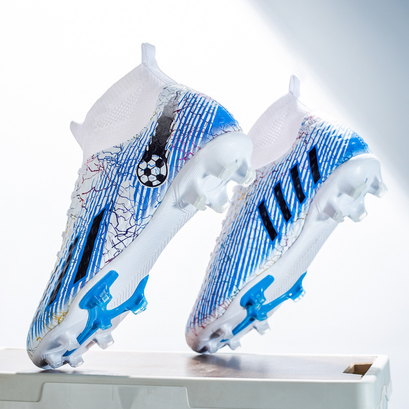 High top Football boot for boys and girls tf broken artificial lawn AG nail leather foot youth student training shoes_voghion.com