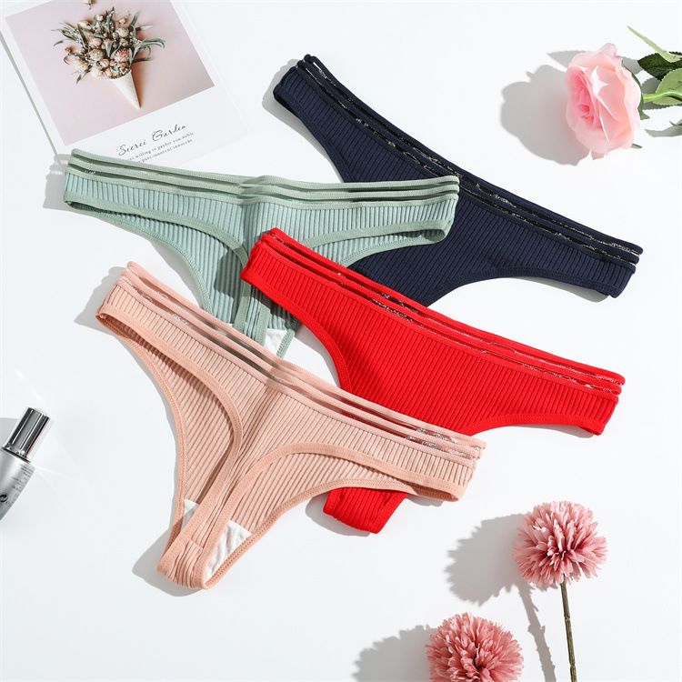 Novas calcinhas T-line para meninas, sexy e sedutoras, calcinhas fio dental com fio para mulheres, cintura baixa, respirável, algodão puro_voghion.com