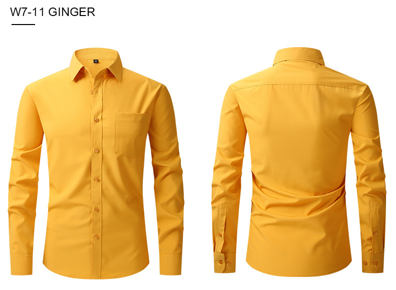 Camicia elasticizzata su quattro lati, da uomo, stile business casual, a maniche lunghe, camicia professionale da uomo_voghion.com