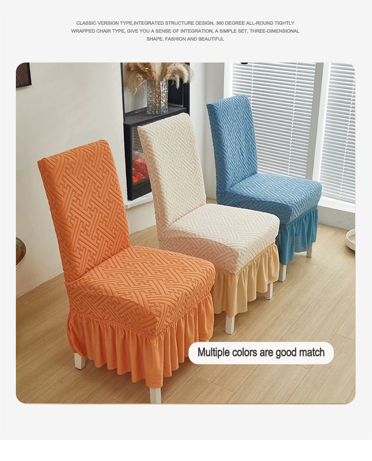 Elastic Skirted Chair Covers – Universal Fit Slipcovers For Dining Chairs, Office Chairs & Home Use (Dustproof, 6 Modern Colors, Easy To Install)_voghion.com