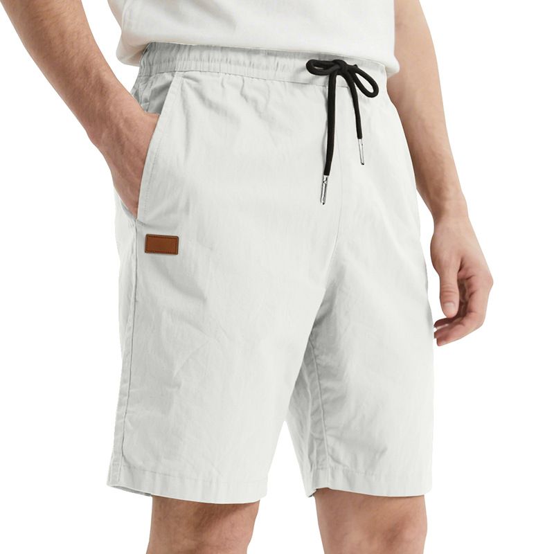 Pantalones de playa para hombre, de verano, informales, ligeros y lujosos, de cinco puntos, con cordón cruzado, talla grande_voghion.com