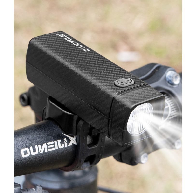 DTUCYCLE Torcia frontale per bicicletta, ricaricabile tramite USB, impermeabile, per guida notturna, luce potente_voghion.com