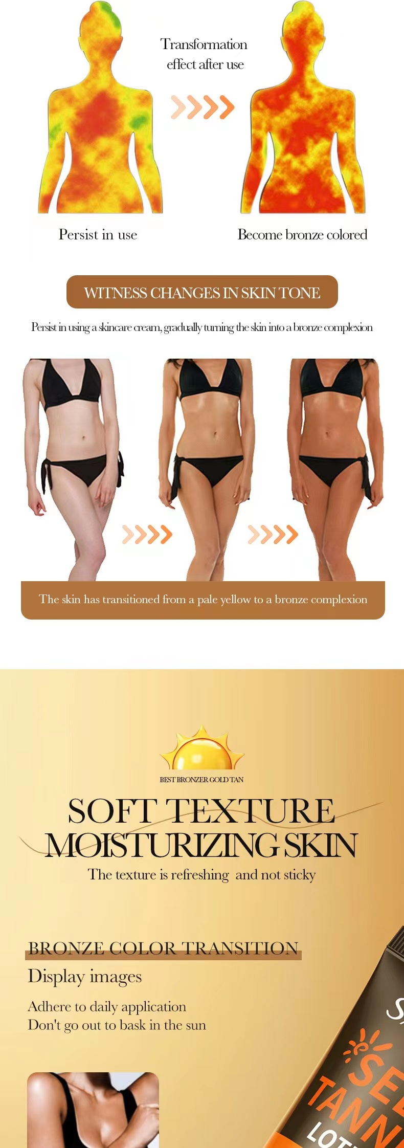 2023 The latest Tanning Cream Moisturizing Hydrating Natural Darkening Bronzer Tanning Lotion Body Lotion_voghion.com