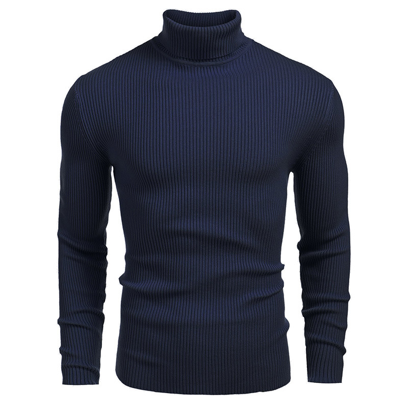 Light luxury original men's winter solid-coloured leisure high neck long-sleeved knitted bottoming shirt hot models_voghion.com