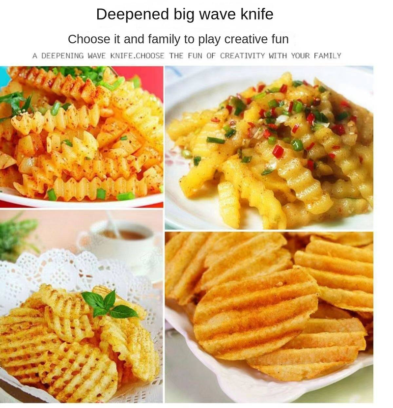 Edelstahl Kartoffel Wellenförmige Cutter Küche Werkzeug Französisch Fry Crinkle Cutter Slicer_voghion.com