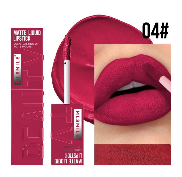 Antihaft-Becher, mattes Lippenglasur, Lipgloss, der nicht leicht verblasst, flüssiger, langanhaltender Lippenstift, Make-up-Explosion_voghion.com