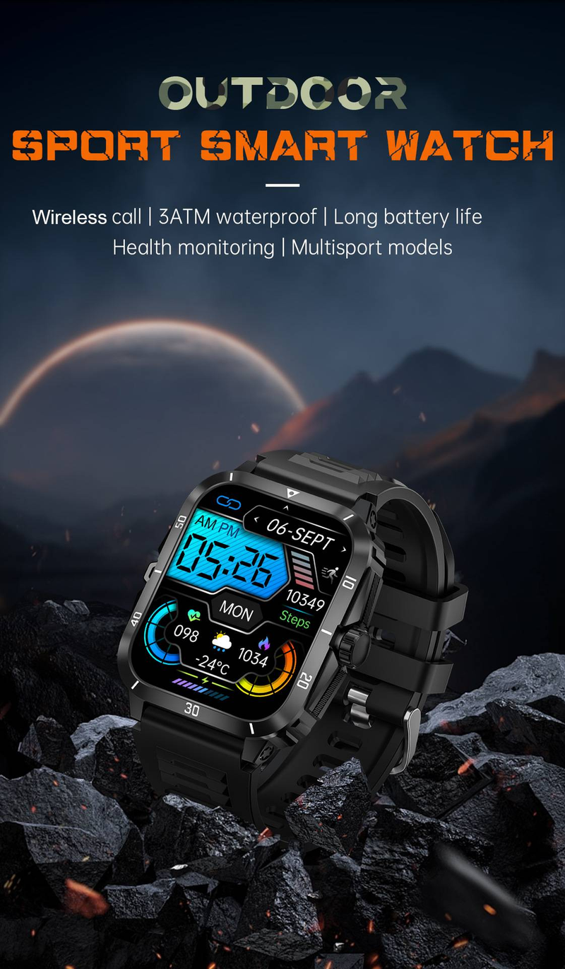 Smart watch multi function wireless call waterproof pedometer voice assistant sports watch_voghion.com
