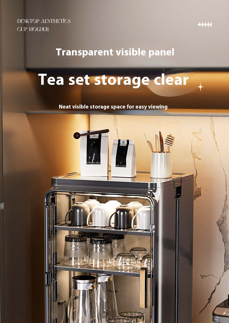 Familien-Organizer, staubdicht, Tassen-Aufbewahrungsregal, Desktop-Tee-/Kaffeetassenhalter mit Trocknungsfunktion für Tassen, Gläser und Becher_voghion.com