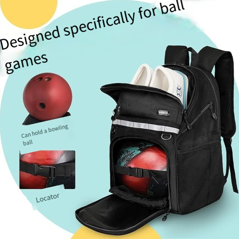 Zaino da bowling con palla singola, multifunzione, borsa portaoggetti, borsa per allenamento fitness, zaino da bowling sportivo di grande capacità_voghion.com