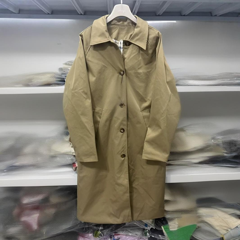 Dameskleding Elegante trenchcoat met enkele rij knopen voor dames - Lange stijlvolle overjas met kraag, klassiek, perfect voor kantoor en vrijetijdskleding_voghion.com