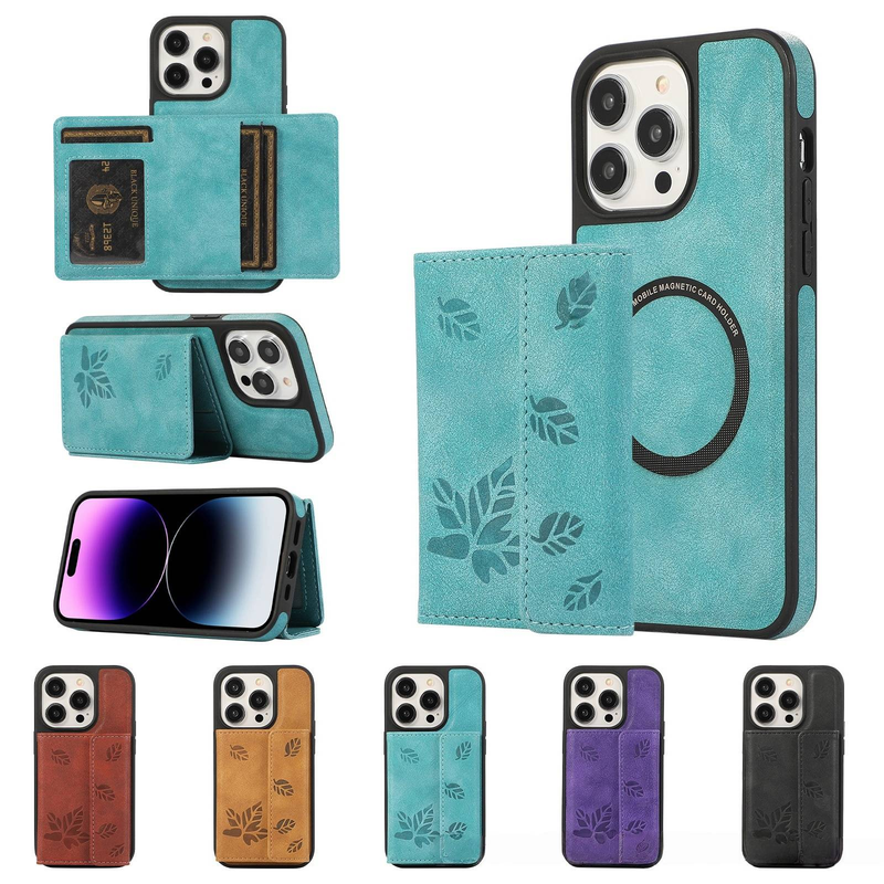 Magnetic Card Holder Phone Case For Slim Wallet & Protective Cover With Vintage Style_voghion.com