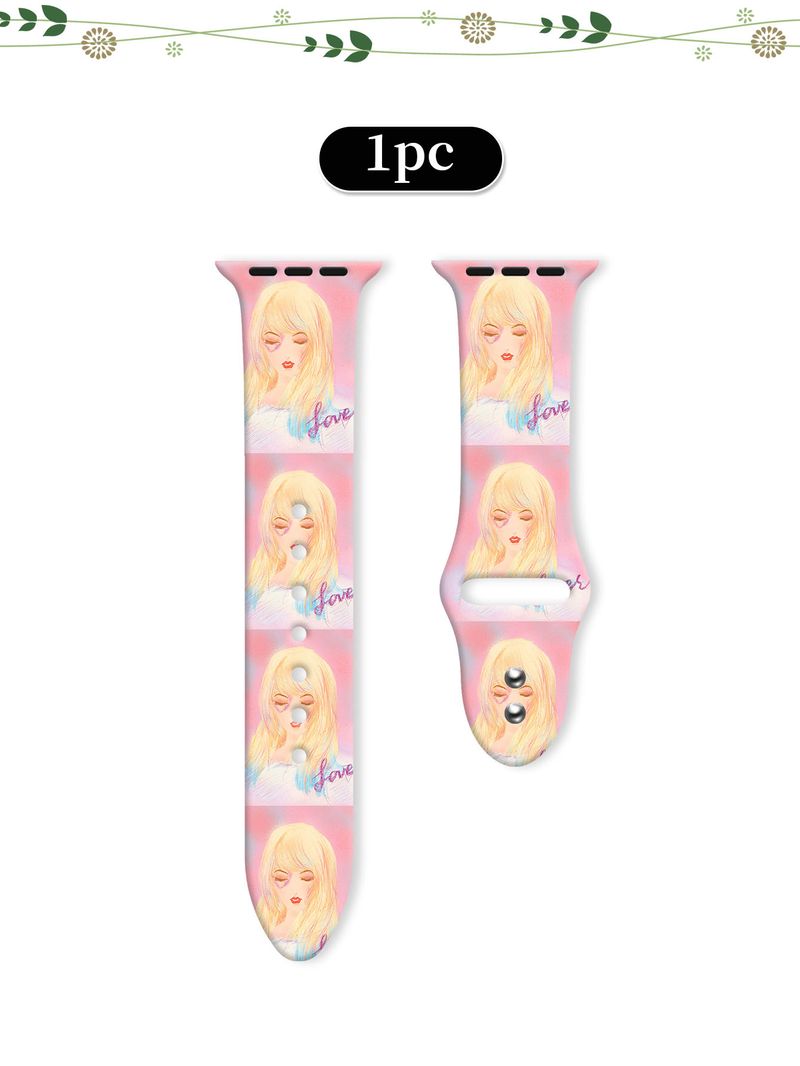 Hot-selling Taylor Swift Printed Silicone Watch Straps, Suitable For Apple 38/40/41, 42/44/45/49 Watch Straps, Halloween And Christmas Gifts_voghion.com
