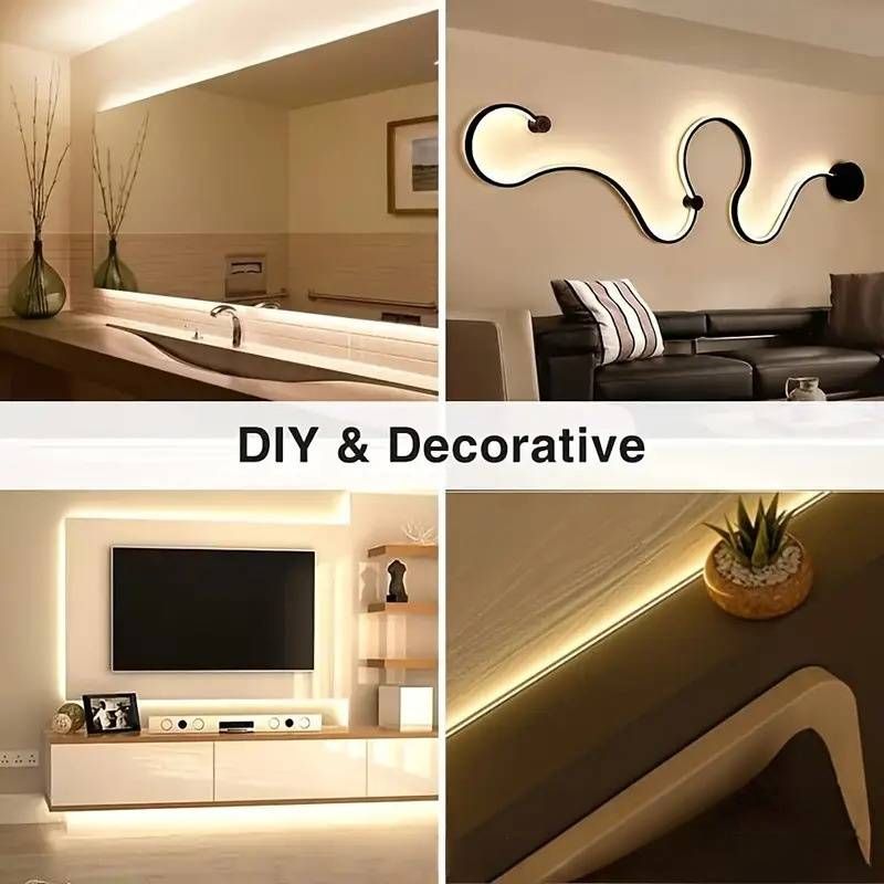Tira de luces LED de neón de silicona RGB de 12 V, iluminación flexible e impermeable para fondos de TV, decoración de interiores y publicidad._voghion.com