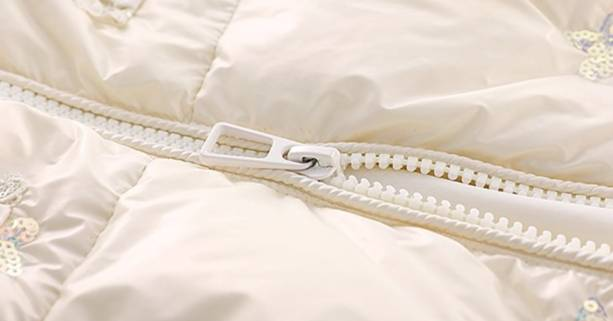 Kurzjacke mit Glitzerstickerei für Kinder – Lange Winterjacke mit Taillenband (Unisex, Gelb, 8–14 Jahre)_voghion.com