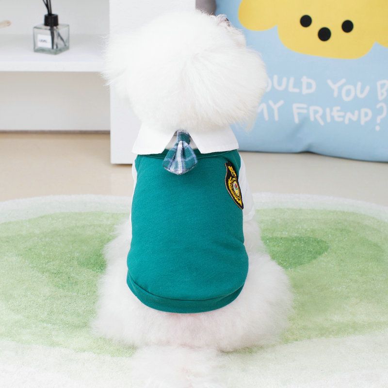 Puppy Spring New 23 College Style Couple Set Teddy Bichon Casual Fashion Dog Clothes_voghion.com