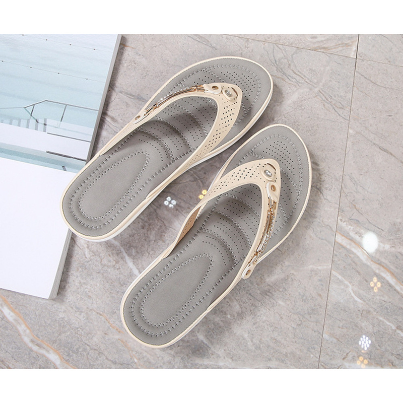 Infradito con zeppa da donna con supporto per arco plantare da donna Sandali infradito da spiaggia estivi Ciabatte da esterno_voghion.com