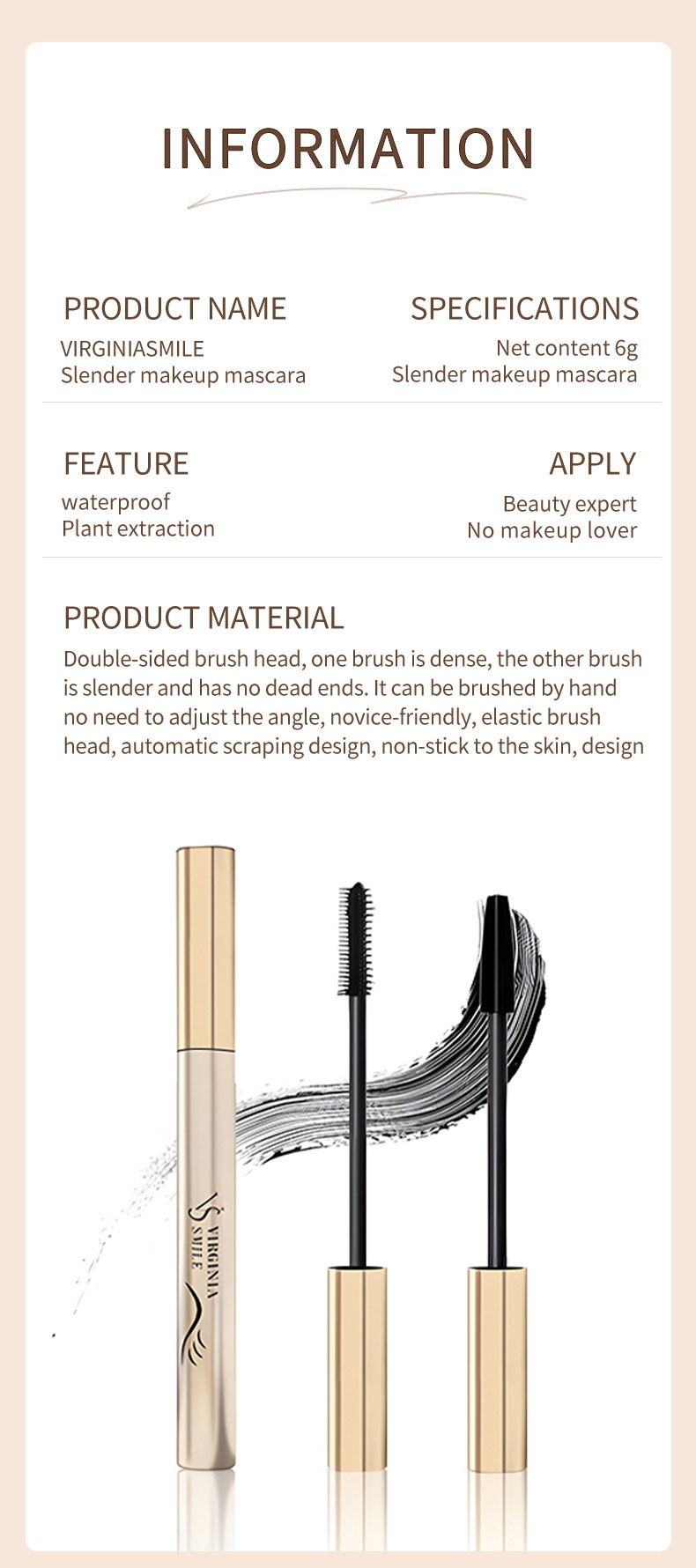 Dictionary Makeup English Version Mascara Lengthening Thickening Waterproof Sweatproof Curling Eyelash Primer_voghion.com