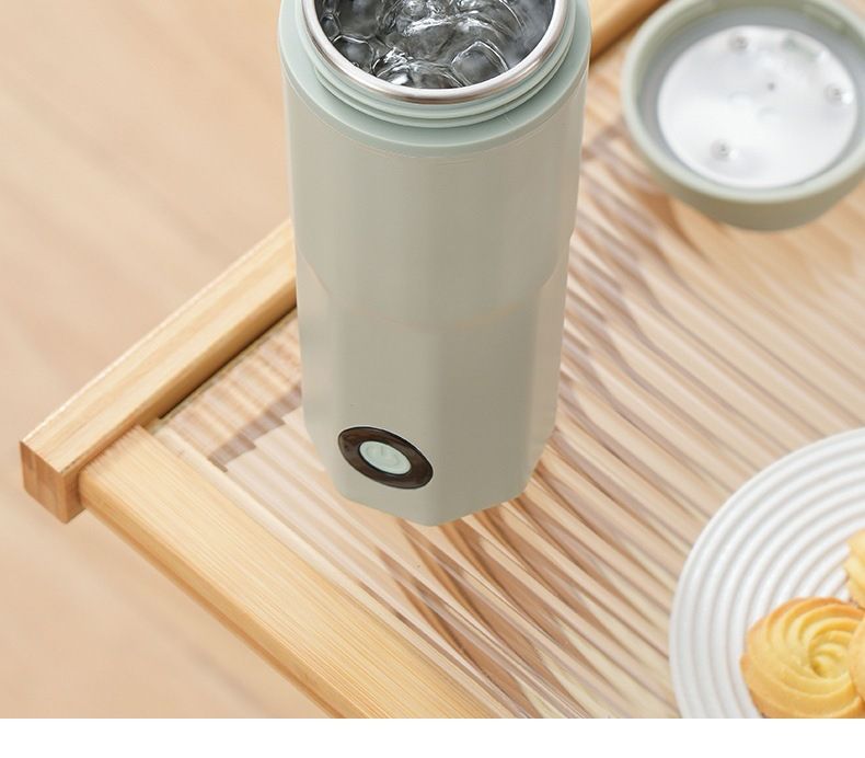 Hervidor eléctrico portátil de viaje pequeño con taza de agua hirviendo_voghion.com