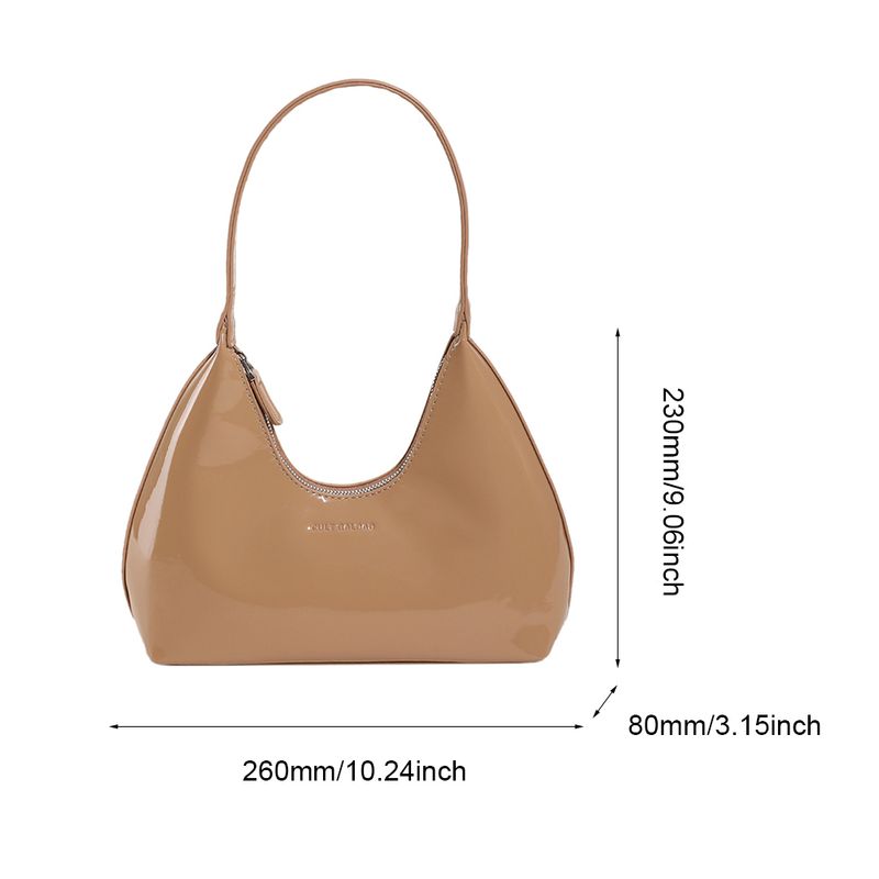 Borsa a tracolla in pelle verniciata da donna, versatile, alla moda, con tracolla, hobo, con cerniera, piccola borsa da ragazza_voghion.com