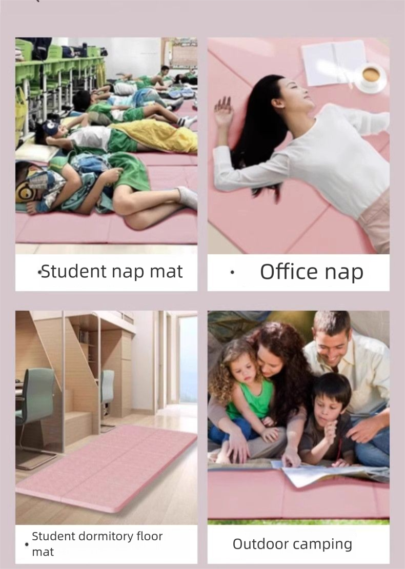 Tragbare, verdickte, rutschfeste TPE-Fitnessmatte mit Schallschutz, faltbare, feuchtigkeitsbeständige Schlafmatte mit doppeltem Verwendungszweck für Yoga_voghion.com