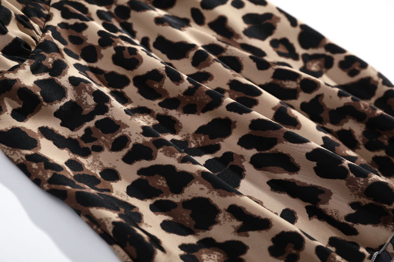 Kadın seksi iç çamaşırı yular gecelik göğüs pedi pijama yaz seksi iç çamaşırı kadın leopar baskı buz ipek_voghion.com
