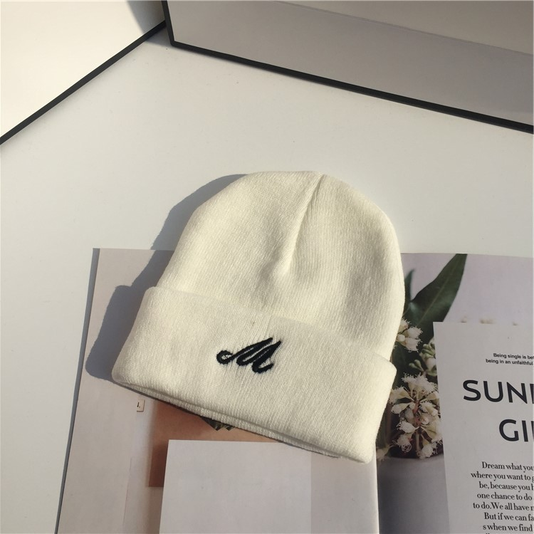 Männer- a Fraemützen Wollmütz Damen Wanter waarm Mütz Männer a Fraen All-Match einfach Broderie einfarweg Pullovermütz gestrickt Mütz kal Mütz Gezäit_voghion.com
